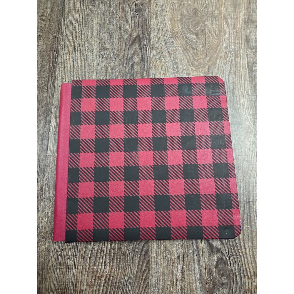Creative Memories Black Red Buffalo Check 9"x8.5" Scrapbook Album w/ Stickers